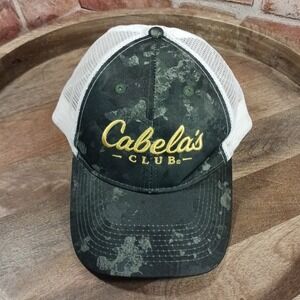 Cabela's Club Mesh‎ Trucker Cap. Green Camo. Marble. Adjustable Snap Back.